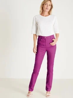 Clearance Pantalon 5 poches coupe droite Femme Pantalon