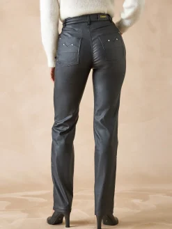 Best Pantalon enduit taille haute Femme Pantalon