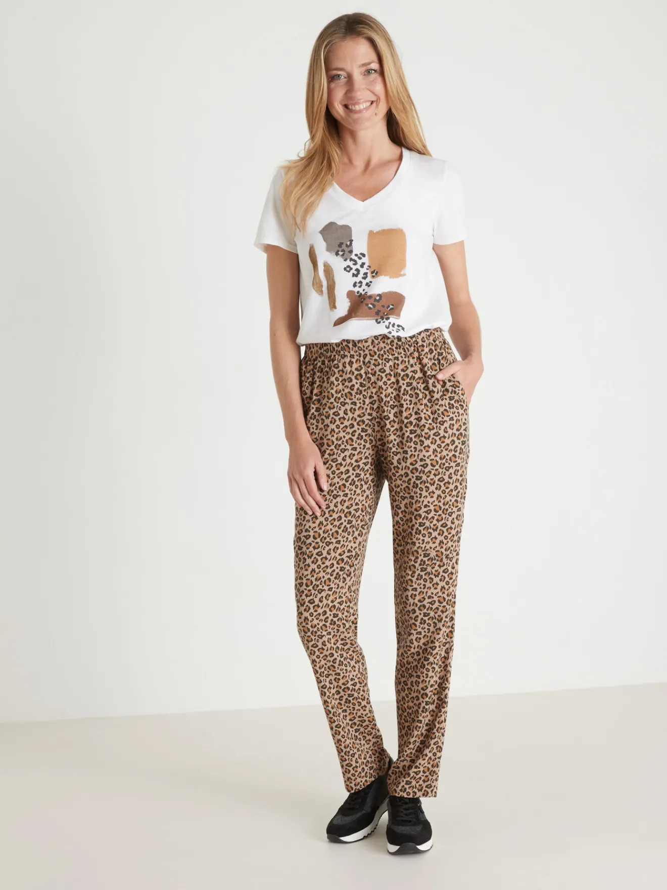 New Pantalon entièrement élastiqué Femme Pantalon