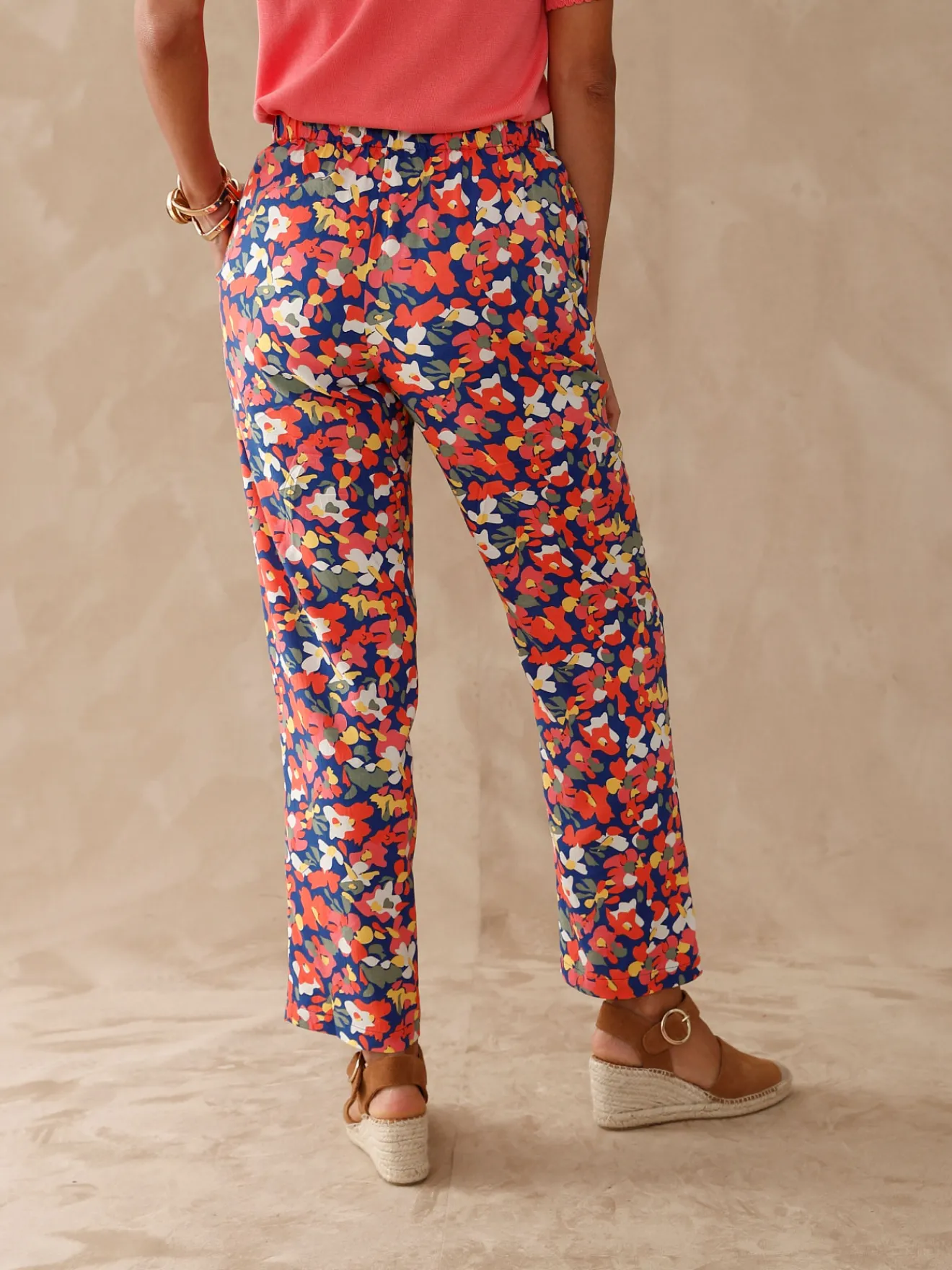 Sale Pantalon fluide entièrement élastiqué Femme Pantalon