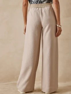 Outlet Pantalon large aspect froissé Femme Pantalon