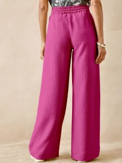 Outlet Pantalon large aspect froissé Femme Pantalon