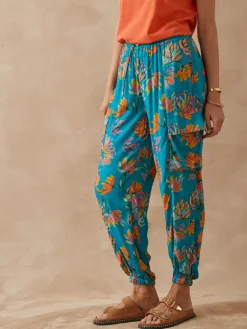 Hot Pantalon large élastiqué Femme Pantalon