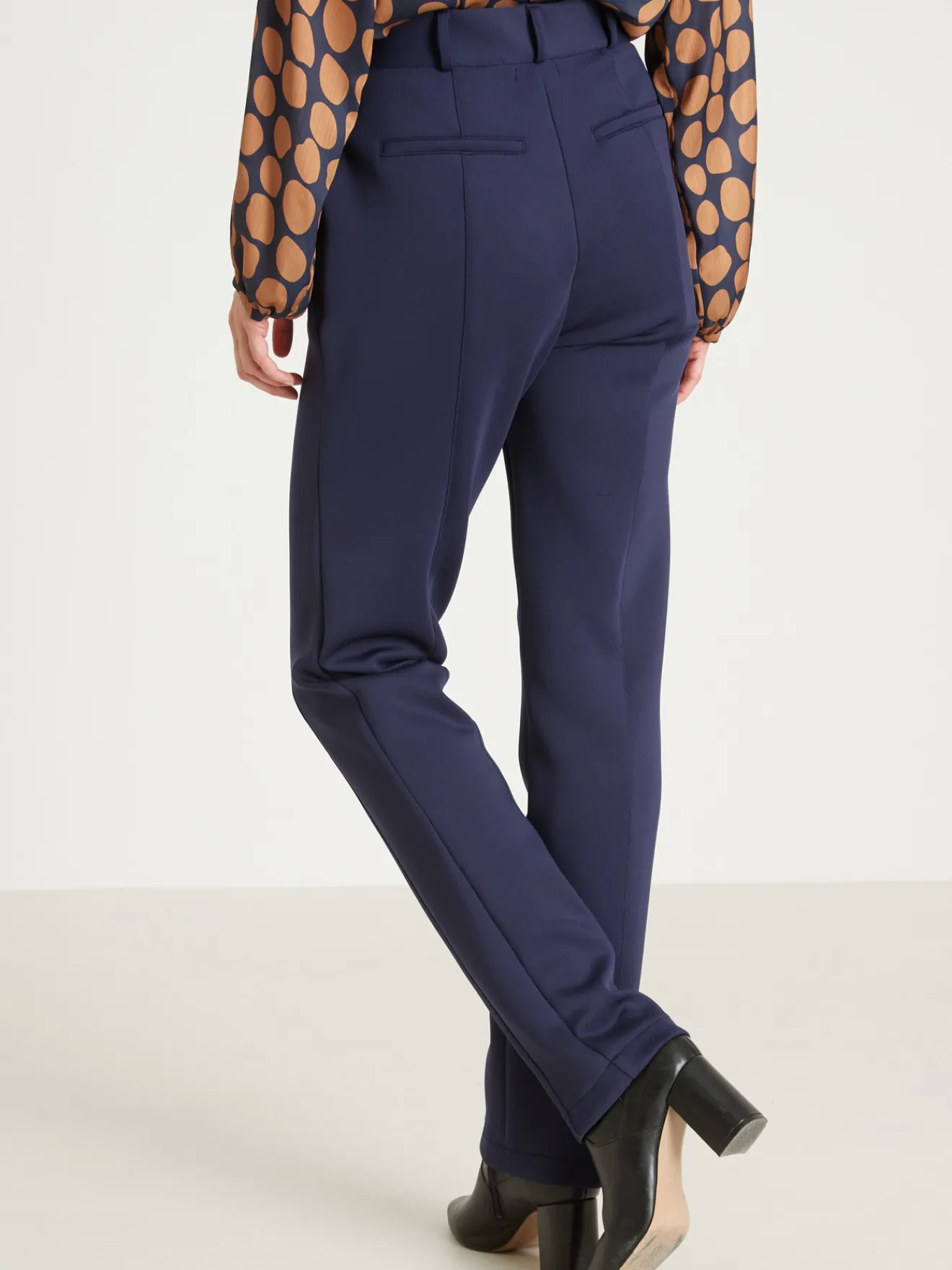 Clearance Pantalon élastiqué dos maille satinée Femme Pantalon