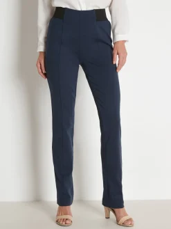 New Pantalon élastiqué en maille milano Femme Pantalon