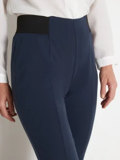 New Pantalon élastiqué en maille milano Femme Pantalon