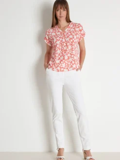 New Pantalon élastiqué maille milano Femme Pantalon