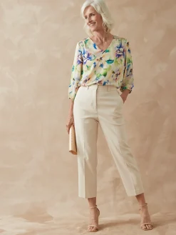 Discount Pantalon 7/8ème en toile extensible Femme Pantalon