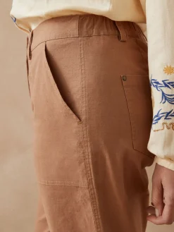 Online Pantalon 7/8ème en toile extensible Femme Pantalon