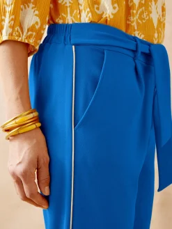 Online Pantalon raccourci élastiqué Femme Pantalon