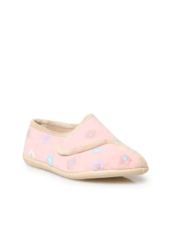 Outlet Pantoufles à scratch broderies fleurs Femme Pantoufles, Chaussons