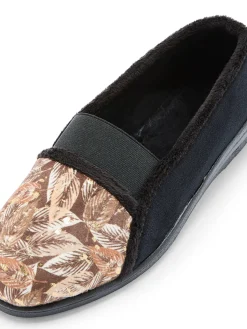 Outlet Pantoufles élastiquées molletonnées Femme Pantoufles, Chaussons