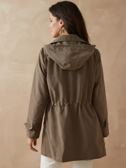 Hot Parka déperlante à capuche amovible Femme Manteau, Parka