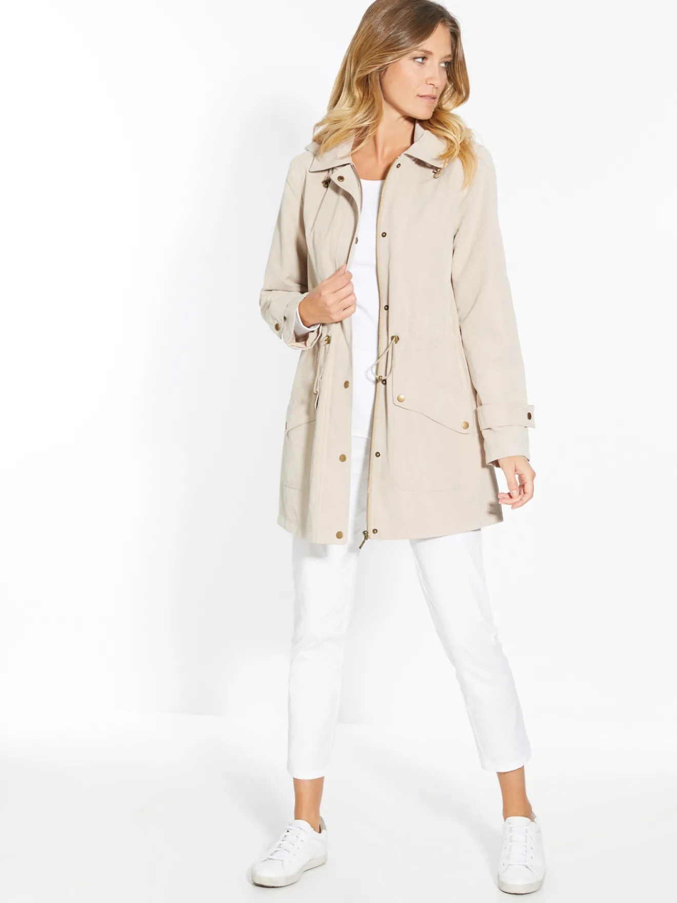 Parka déperlante à capuche amovible Femme Manteau, Parka