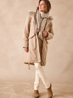 Online Parka longue intérieur matelassé Femme Manteau, Parka