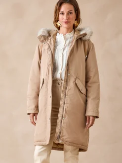 Online Parka longue intérieur matelassé Femme Manteau, Parka