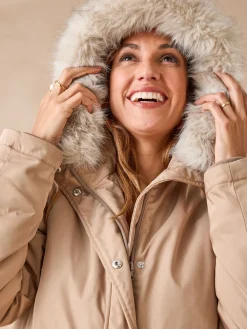 Online Parka longue intérieur matelassé Femme Manteau, Parka