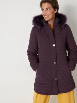 Outlet Parka matelassée courte en microfibre Femme Manteau, Parka