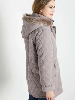 Discount Parka matelassée courte en microfibre Femme Manteau, Parka