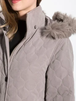 Discount Parka matelassée courte en microfibre Femme Manteau, Parka