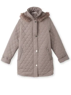 Discount Parka matelassée courte en microfibre Femme Manteau, Parka