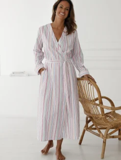 Best Peignoir forme kimono en seersucker Peignoir, Robe De Chambre