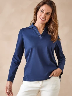 Clearance Polo en maille pur coton Femme T-Shirt