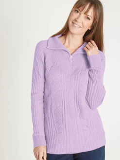 New Pull à col camionneur zippé Femme Pull