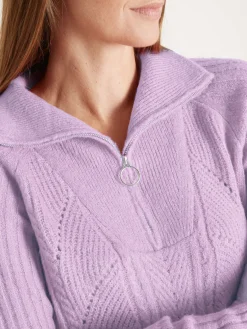 New Pull à col camionneur zippé Femme Pull