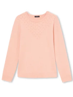 Sale Pull avec jeu de maille pointelle Femme Pull
