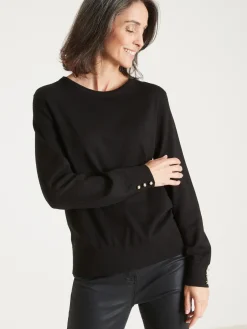 Best Pull boutons-bijoux aux manches Femme Pull