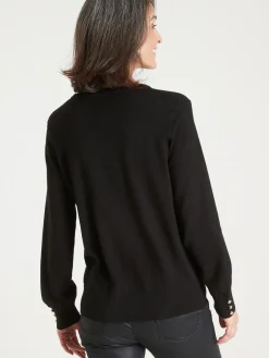 Best Pull boutons-bijoux aux manches Femme Pull