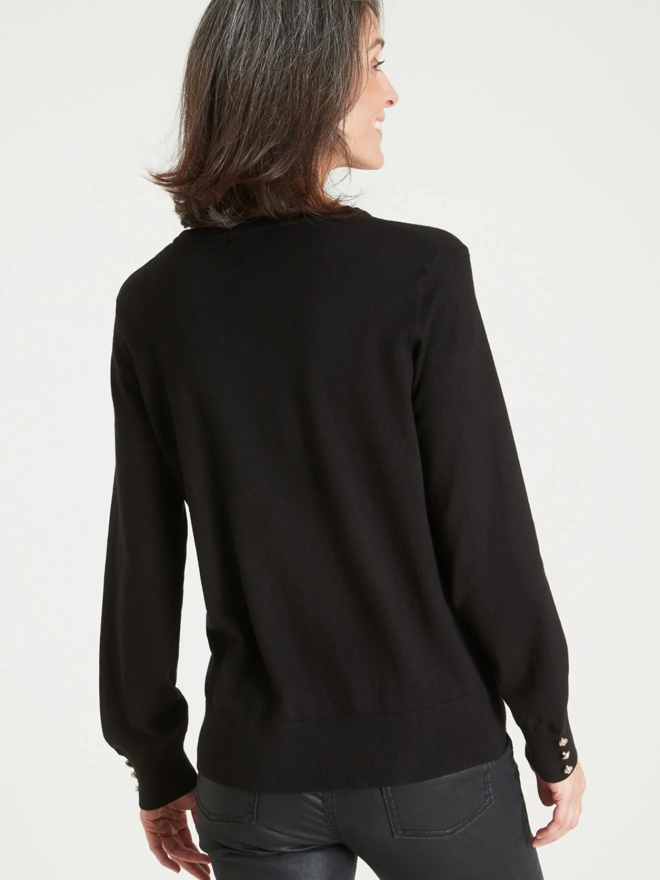 Best Pull boutons-bijoux aux manches Femme Pull