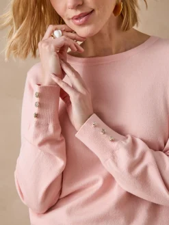 Best Pull boutons-bijoux aux manches Femme Pull