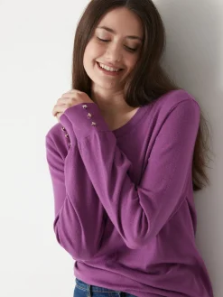 Discount Pull boutons-bijoux aux manches Femme Pull