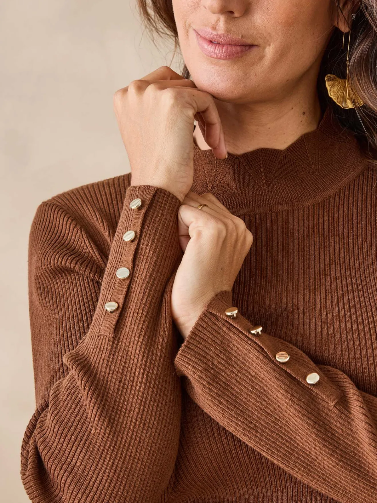 Discount Pull col montant avec laine Femme Pull