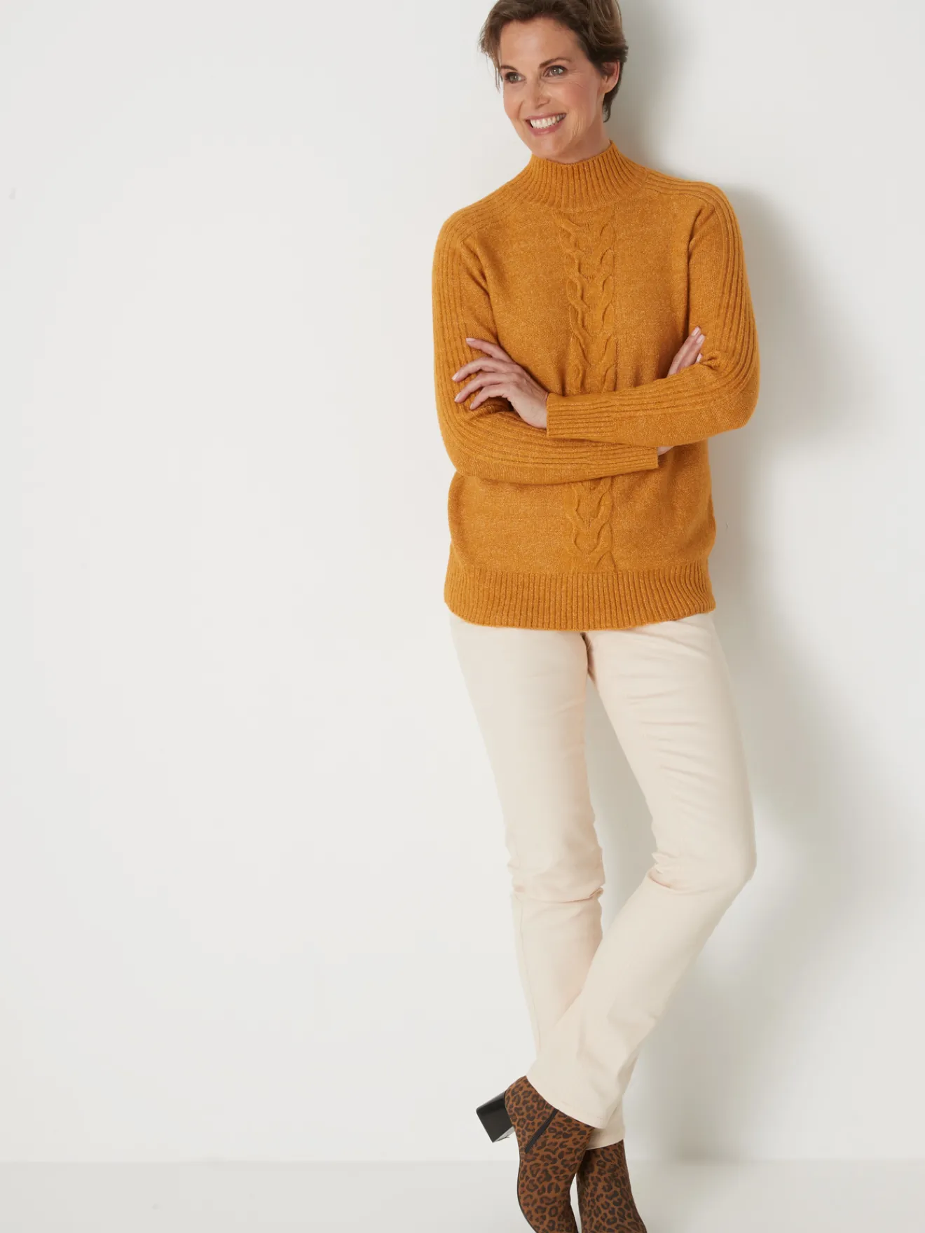 New Pull col montant en jersey envers Femme Pull