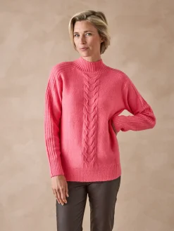 Hot Pull col montant en jersey envers Femme Pull