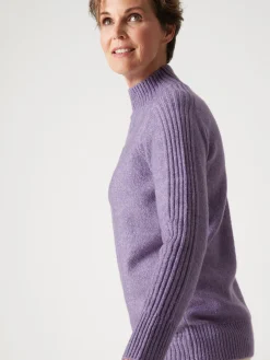 Sale Pull col montant en jersey envers Femme Pull