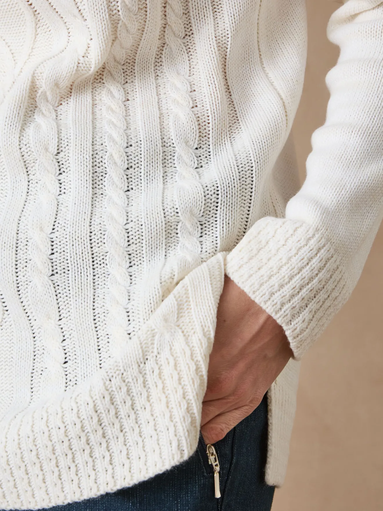 Pull col montant maille torsadée Femme Pull