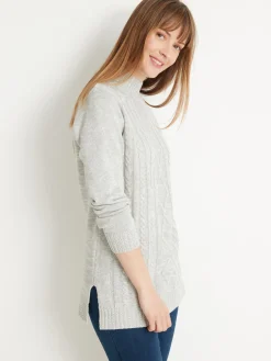 Discount Pull col montant maille torsadée Femme Pull