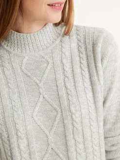 Discount Pull col montant maille torsadée Femme Pull