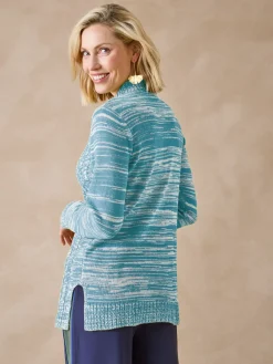 Sale Pull col montant maille torsadée Femme Pull