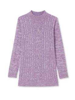 Sale Pull col montant maille torsadée Femme Pull