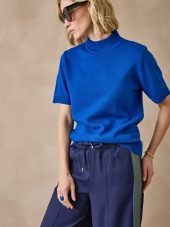 New Pull col montant manches courtes Femme Pull