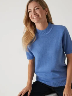 Sale Pull col montant manches courtes Femme Pull