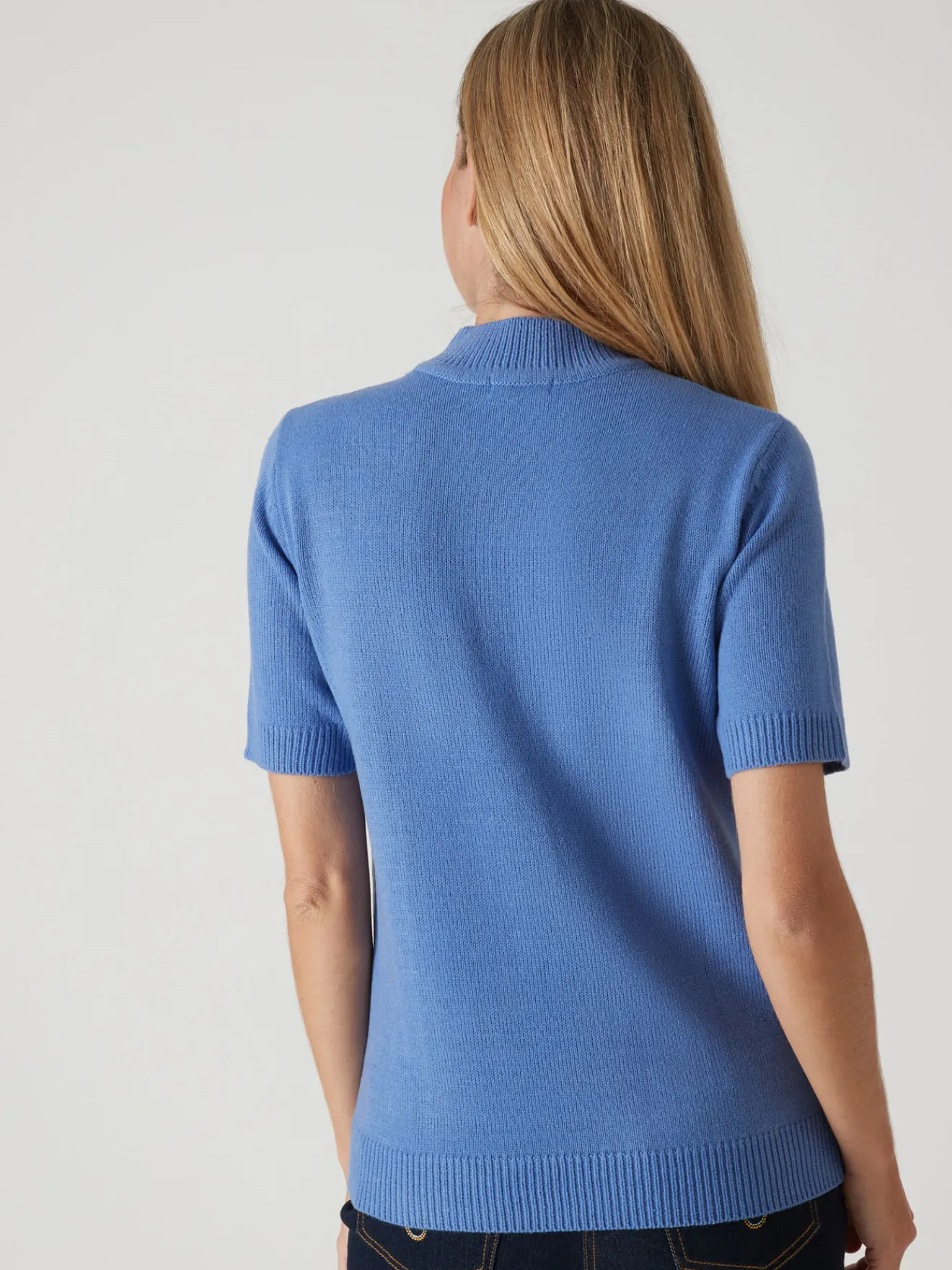 Sale Pull col montant manches courtes Femme Pull