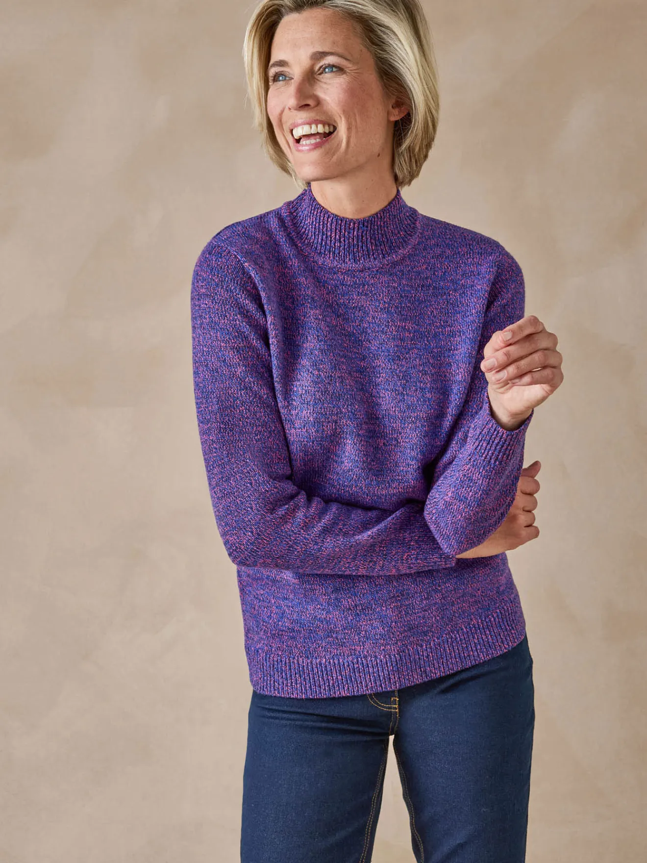 Best Pull col montant manches longues Femme Pull