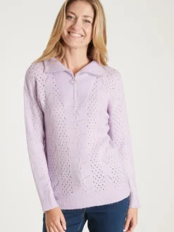 Clearance Pull col montant zippé Femme Pull