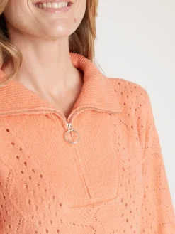 Hot Pull col montant zippé Femme Pull